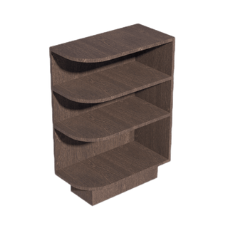 SM - BES12R: Mocha Brown Slim Shaker 12" 4 Shelves End Shelf Corner Base Cabinets (Right Open) - homecabinets