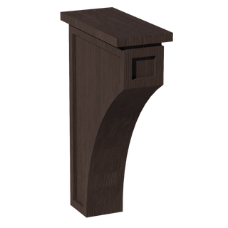 SM - CMCB: Mocha Brown Slim Shaker 3 - 1/2"W x 12 - 1/4"H x 08"D Extra Large Corbel - homecabinets