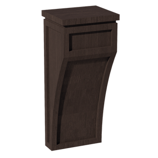 SM - CML: Mocha Brown Slim Shaker 5 - 1/4"W x 12 - 1/2"H x 4 - 1/2"D Large Corbel - homecabinets