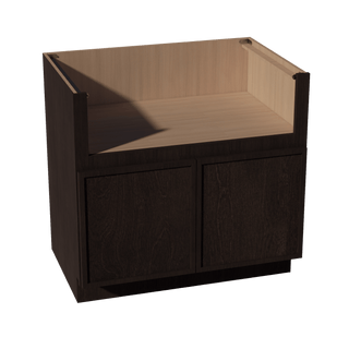 SM - FS36: Mocha Brown Slim Shaker 36" 2 Doors Farm House Sink Base Cabinets - homecabinets