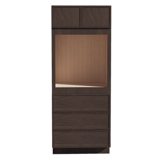 SM - OC3384: Mocha Brown Slim Shaker 33"W x 84"H x 24"D 2 Doors & 3 Drawers Tall Oven Shelf Cabinets - homecabinets