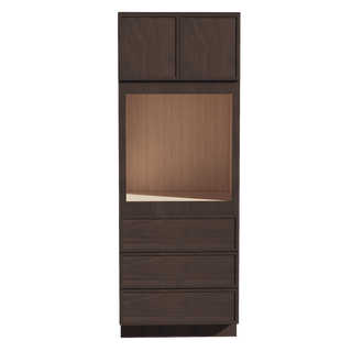 SM - OC3390: Mocha Brown Slim Shaker 33"W x 90"H x 24"D 2 Doors & 3 Drawers Tall Oven Shelf Cabinets - homecabinets