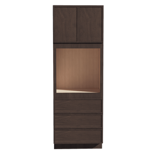 SM - OC3396: Mocha Brown Slim Shaker 33"W x 96"H x 24"D 2 Doors & 3 Drawers Tall Oven Shelf Cabinets - homecabinets
