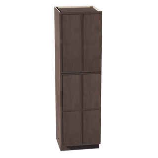 SM - TP2484: Mocha Brown Slim Shaker 24"W x 84"H x 24"D 4 Door & 5 Shelves Tall Shelf Pantry Cabinets - homecabinets