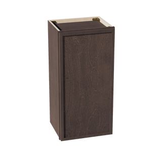 SM - W1530: Mocha Brown Slim Shaker 15"W x 30"H 1 Door & 2 Shelves Standard Wall Cabinet - homecabinets
