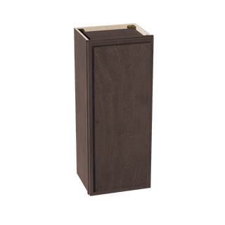 SM - W1536: Mocha Brown Slim Shaker 15"W x 36"H 1 Door & 2 Shelves Standard Wall Cabinet - homecabinets