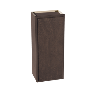 SM - W1842: Mocha Brown Slim Shaker 18"W x 42"H 1 Door & 3 Shelves Standard Wall Cabinet - homecabinets