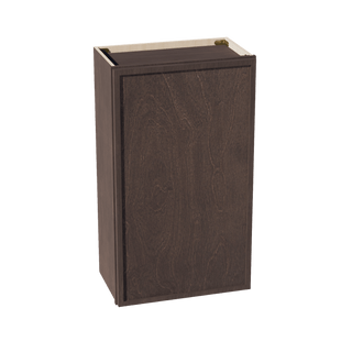 SM - W2136: Mocha Brown Slim Shaker 21"W x 36"H 1 Door & 2 Shelves Standard Wall Cabinet - homecabinets