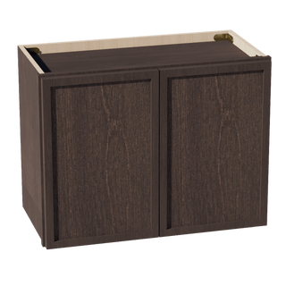 SM - W2418: Mocha Brown Slim Shaker 24"W x 18"H 2 Doors Standard Wall Bridge Cabinet - homecabinets