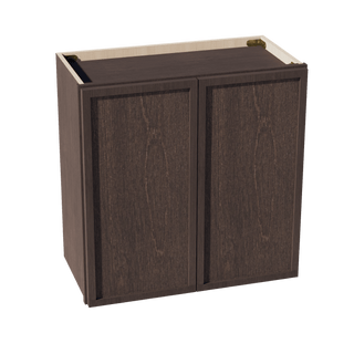 SM - W2424: Mocha Brown Slim Shaker 24"W x 24"H 2 Doors Standard Wall Bridge Cabinet - homecabinets