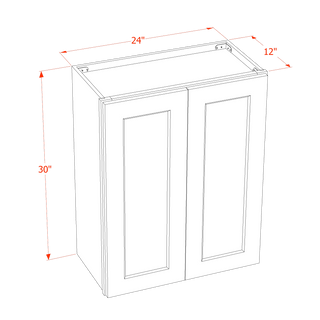 SM - W2430: Mocha Brown Slim Shaker 24"W x 30"H 2 Doors & 2 Shelves Standard Wall Cabinet - homecabinets