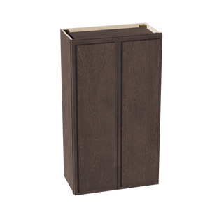 SM - W2442: Mocha Brown Slim Shaker 24"W x 42"H 2 Doors & 3 Shelves Standard Wall Cabinet - homecabinets