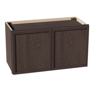 SM - W2715: Mocha Brown Slim Shaker 27"W x 15"H 2 Doors Standard Wall Bridge Cabinet - homecabinets