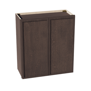 SM - W2730: Mocha Brown Slim Shaker 27"W x 30"H 2 Doors & 2 Shelves Standard Wall Cabinet - homecabinets