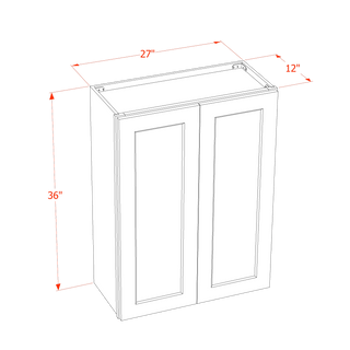 SM - W2736: Mocha Brown Slim Shaker 27"W x 36"H 2 Doors & 2 Shelves Standard Wall Cabinet - homecabinets