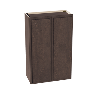 SM - W2742: Mocha Brown Slim Shaker 27"W x 42"H 2 Doors & 3 Shelves Standard Wall Cabinet - homecabinets