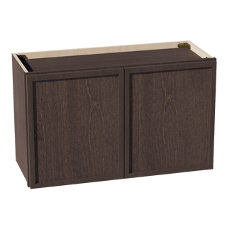 SM - W3018: Mocha Brown Slim Shaker 30"W x 18"H 2 Doors Standard Wall Bridge Cabinet - homecabinets