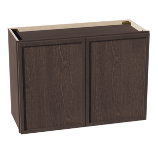 SM - W3021: Mocha Brown Slim Shaker 30"W x 21"H 2 Doors Standard Wall Bridge Cabinet - homecabinets