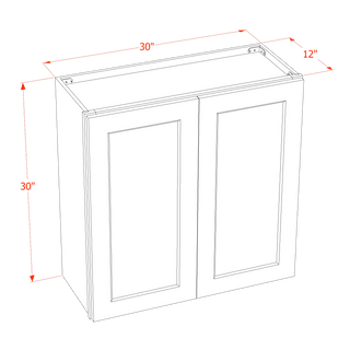 SM - W3030: Mocha Brown Slim Shaker 30"W x 30"H 2 Doors & 2 Shelves Standard Wall Cabinet - homecabinets