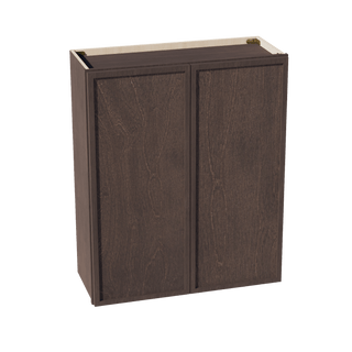 SM - W3036: Mocha Brown Slim Shaker 30"W x 36"H 2 Doors & 2 Shelves Standard Wall Cabinet - homecabinets