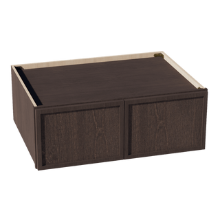 SM - W331224: Mocha Brown Slim Shaker 33"W x 12"H x 24"D 2 Doors Standard Bridge Wall Cabinet - homecabinets