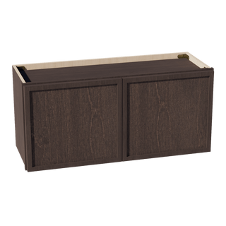 SM - W3315: Mocha Brown Slim Shaker 33"W x 15"H 2 Doors Standard Wall Bridge Cabinet - homecabinets