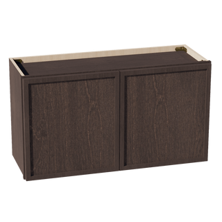 SM - W3318: Mocha Brown Slim Shaker 33"W x 18"H 2 Doors Standard Wall Bridge Cabinet - homecabinets