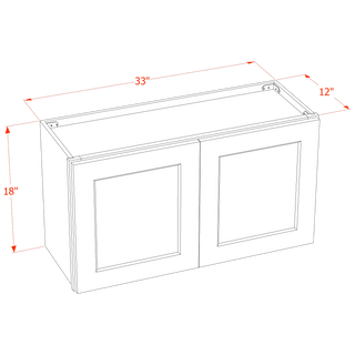 SM - W3318: Mocha Brown Slim Shaker 33"W x 18"H 2 Doors Standard Wall Bridge Cabinet - homecabinets