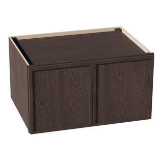 SM - W331824: Mocha Brown Slim Shaker 33"W x 18"H x 24"D 2 Doors Standard Bridge Wall Cabinet - homecabinets