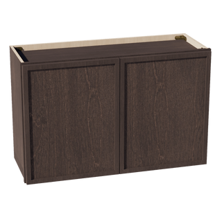SM - W3321: Mocha Brown Slim Shaker 33"W x 21"H 2 Doors Standard Wall Bridge Cabinet - homecabinets