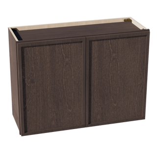 SM - W3324: Mocha Brown Slim Shaker 33"W x 24"H 2 Doors Standard Wall Bridge Cabinet - homecabinets