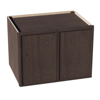 SM - W332424: Mocha Brown Slim Shaker 33"W x 24"H x 24"D 2 Doors & 1 Shelf Standard Bridge Wall Cabinet - homecabinets