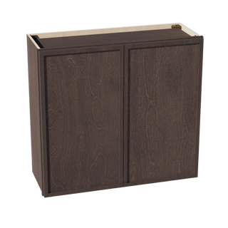 SM - W3330: Mocha Brown Slim Shaker 33"W x 30"H 2 Doors & 2 Shelves Standard Wall Cabinet - homecabinets