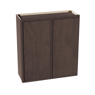 SM - W3336: Mocha Brown Slim Shaker 33"W x 36"H 2 Doors & 2 Shelves Standard Wall Cabinet - homecabinets
