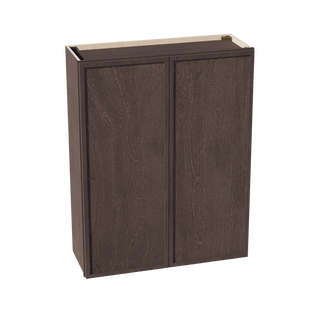 SM - W3342: Mocha Brown Slim Shaker 33"W x 42"H 2 Doors & 3 Shelves Standard Wall Cabinet - homecabinets