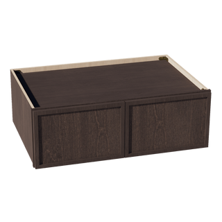 SM - W361224: Mocha Brown Slim Shaker 36"W x 12"H x 24"D 2 Doors Standard Bridge Wall Cabinet - homecabinets