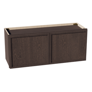 SM - W3615: Mocha Brown Slim Shaker 36"W x 15"H 2 Doors Standard Wall Bridge Cabinet - homecabinets