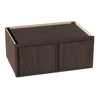 SM - W361524: Mocha Brown Slim Shaker 36"W x 15"H x 24"D 2 Doors Standard Bridge Wall Cabinet - homecabinets