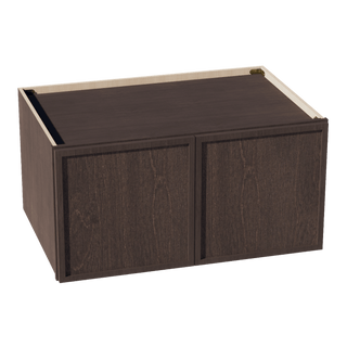 SM - W361824: Mocha Brown Slim Shaker 36"W x 18"H x 24"D 2 Doors Standard Bridge Wall Cabinet - homecabinets