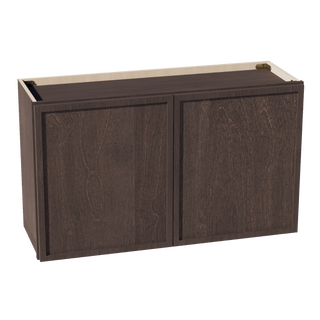 SM - W3621: Mocha Brown Slim Shaker 36"W x 21"H 2 Doors Standard Wall Bridge Cabinet - homecabinets