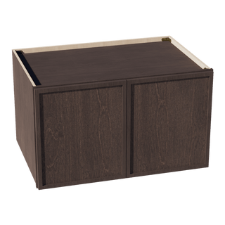 SM - W362124: Mocha Brown Slim Shaker 36"W x 21"H x 24"D 2 Doors & 1 Shelf Standard Bridge Wall Cabinet - homecabinets