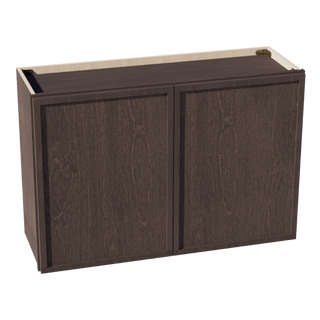 SM - W3624: Mocha Brown Slim Shaker 36"W x 24"H 2 Doors Standard Wall Bridge Cabinet - homecabinets