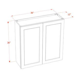 SM - W3636: Mocha Brown Slim Shaker 36"W x 36"H 2 Doors & 2 Shelves Standard Wall Cabinet - homecabinets