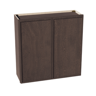SM - W3636: Mocha Brown Slim Shaker 36"W x 36"H 2 Doors & 2 Shelves Standard Wall Cabinet - homecabinets