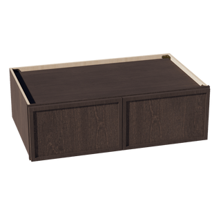 SM - W391224: Mocha Brown Slim Shaker 39"W x 12"H x 24"D 2 Doors Standard Bridge Wall Cabinet - homecabinets
