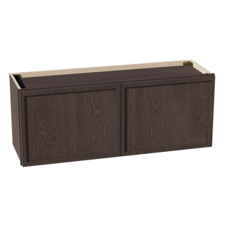 SM - W3915: Mocha Brown Slim Shaker 39"W x 15"H 2 Doors Standard Wall Bridge Cabinet - homecabinets