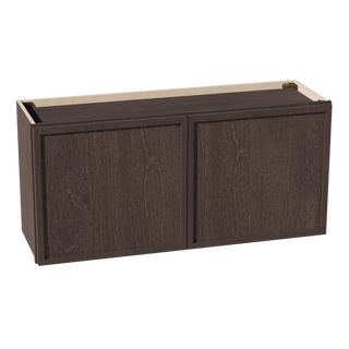 SM - W3918: Mocha Brown Slim Shaker 39"W x 18"H 2 Doors Standard Wall Bridge Cabinet - homecabinets