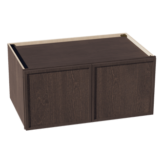 SM - W391824: Mocha Brown Slim Shaker 39"W x 18"H x 24"D 2 Doors Standard Bridge Wall Cabinet - homecabinets