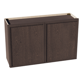 SM - W3924: Mocha Brown Slim Shaker 39"W x 24"H 2 Doors Standard Wall Bridge Cabinet - homecabinets