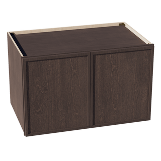 SM - W392424: Mocha Brown Slim Shaker 39"W x 24"H x 24"D 2 Doors & 1 Shelf Standard Bridge Wall Cabinet - homecabinets